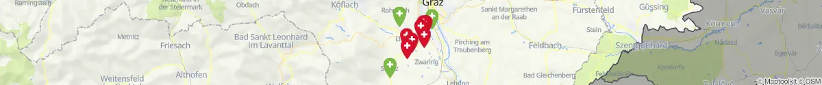 Kartenansicht für Apotheken-Notdienste in der Nähe von Lieboch (Graz-Umgebung, Steiermark)